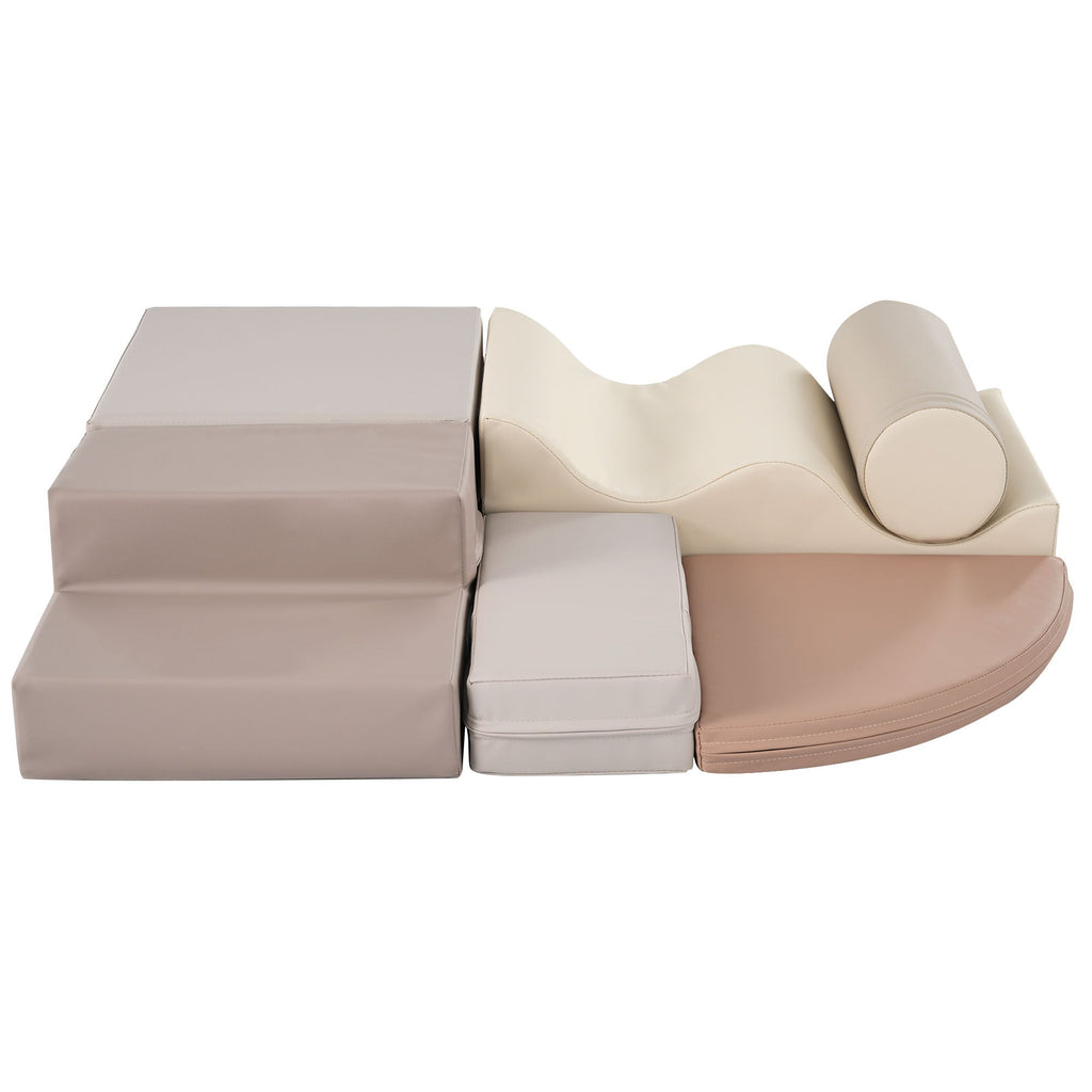 Soft Climb and Crawl Foam Playset 6 in 1, Soft Play Equipment Climb and Crawl Playground for Kids,Kids Crawling and Climbing Indoor Active Play Structure