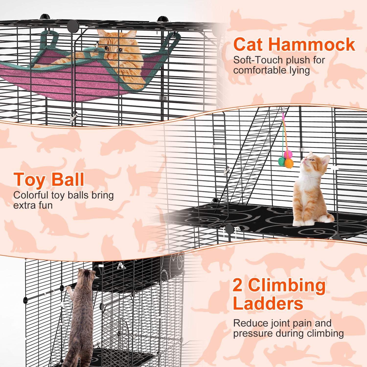 GBruno Playpen With Hammock Toy Ball Ladder