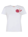 Marni Women Organic Cotton T-Shirt With Embroidered Camellia
