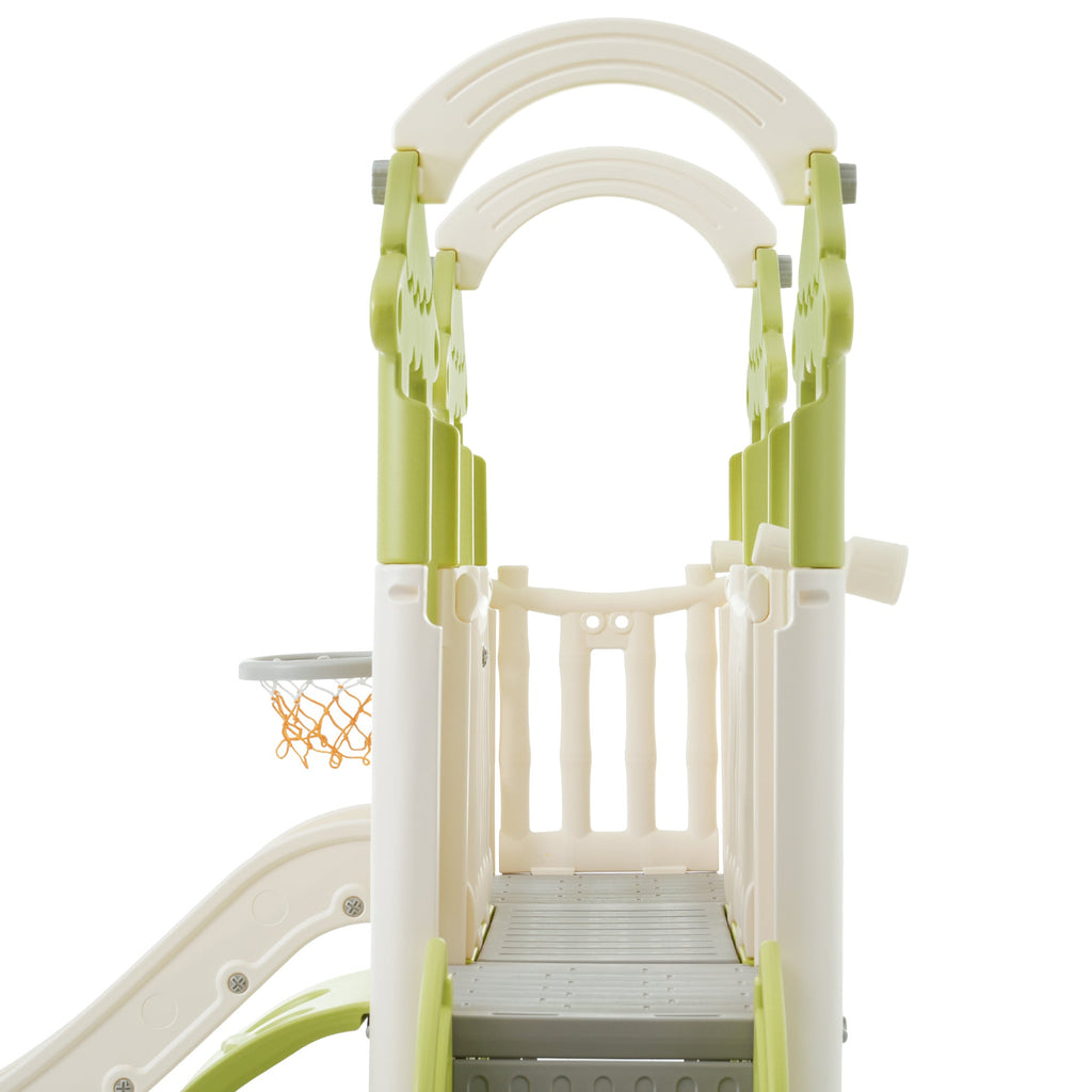 8-1 Toddler Climber and Slide Set,Kids Slide for Toddlers Age 1+, Kids Playground Climber Freestanding Slide Playset with Basketball Hoop, Play Combination for Babies,Indoor& Outdoor