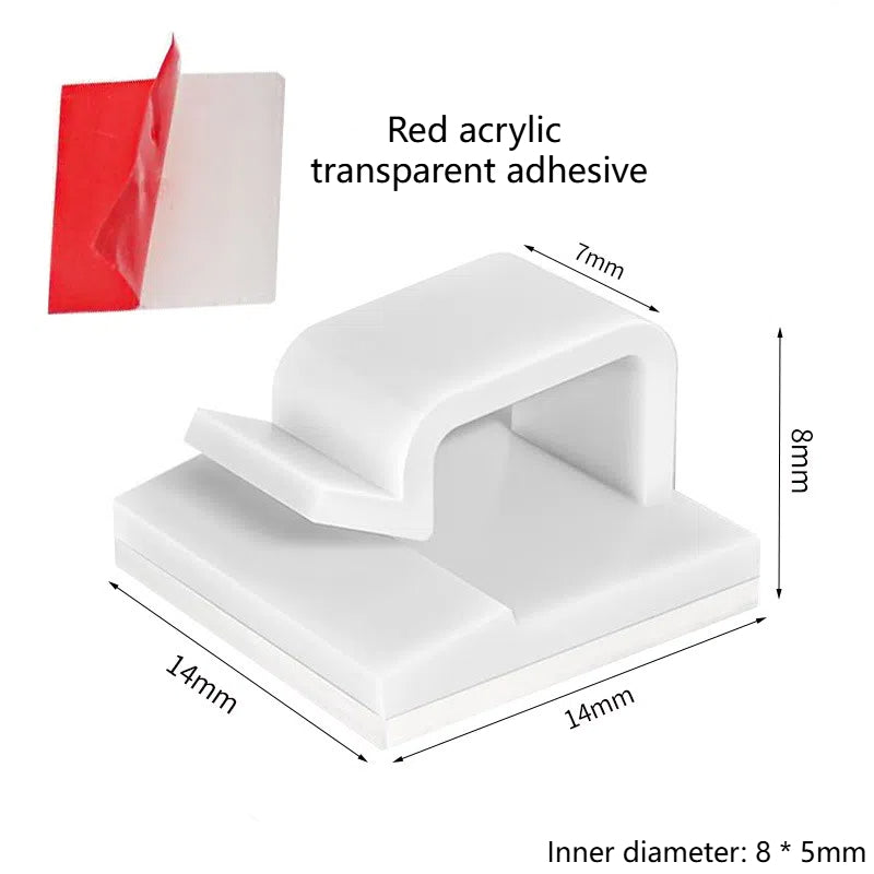 Wire fixing clip adhesive R-type wiring buckle for cable storage without punching holes bundle wire compression clip