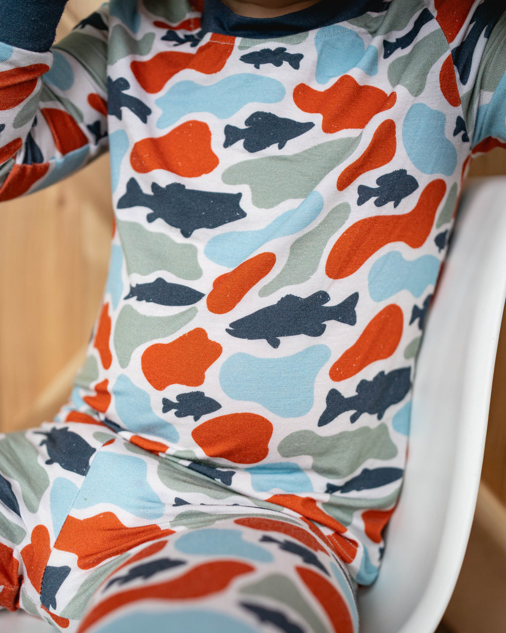 Camo fish bamboo pj set