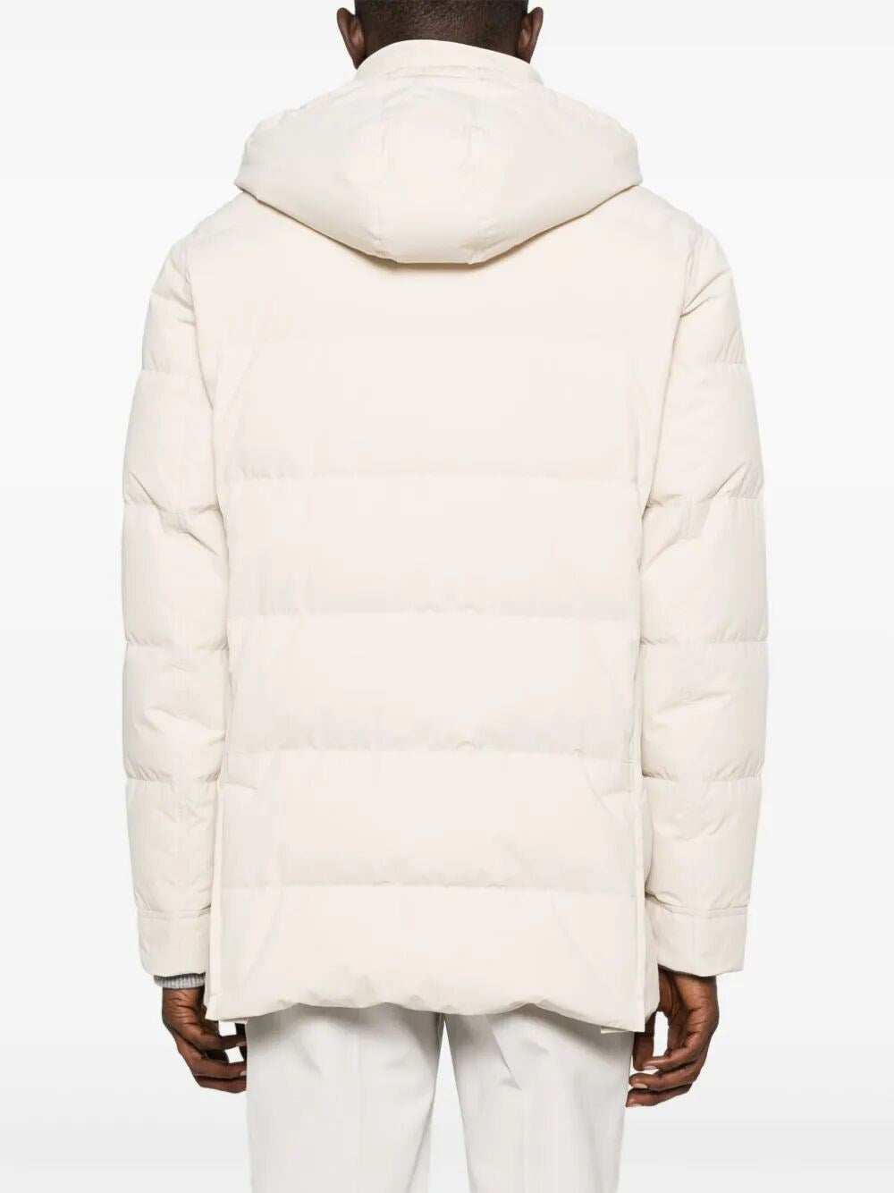 Brunello Cucinelli Men Padded Jacket With Detachable Hood