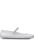 Jimmy Choo Women Clear Jelly Ballerina Flats With Crystal Embellishment