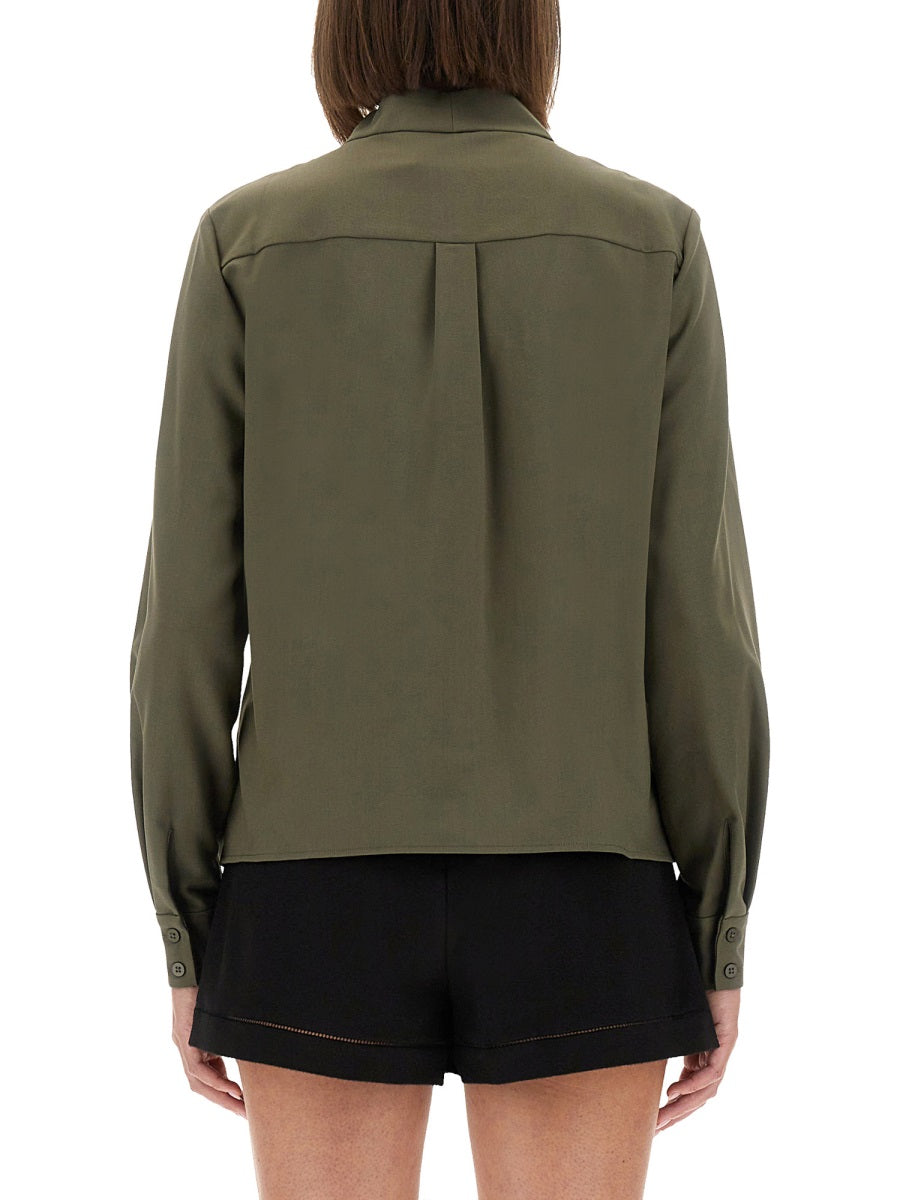 Self-Portrait Women Twill Shirt With Bow