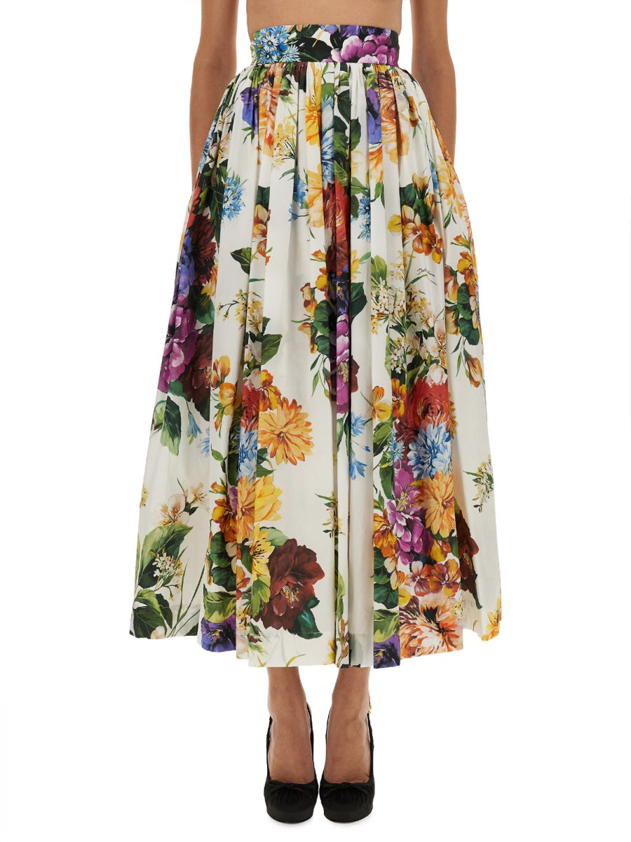 Dolce & Gabbana Women Flower Bouquet Print Skirt