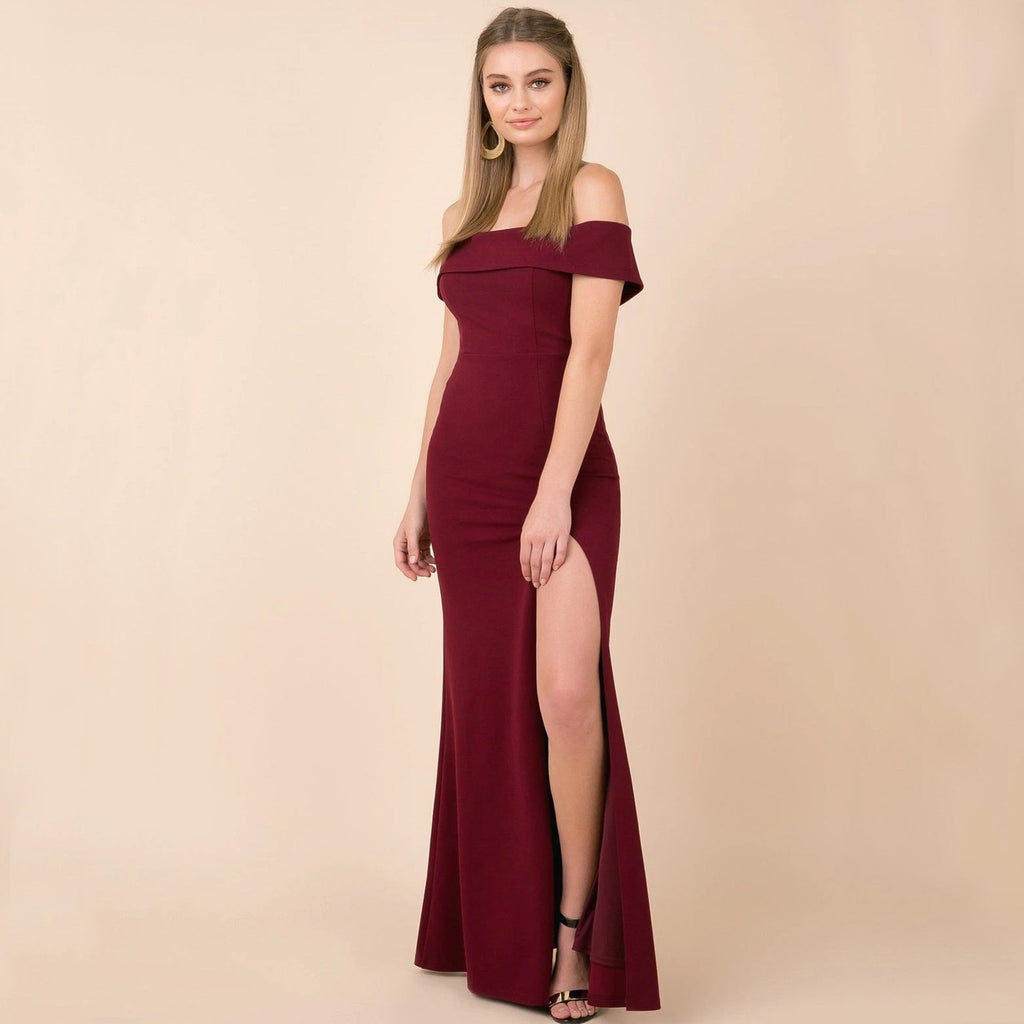 Summer Dress Women Clothing Cocktail Party off Neck Side Slit Popular Evening Dress