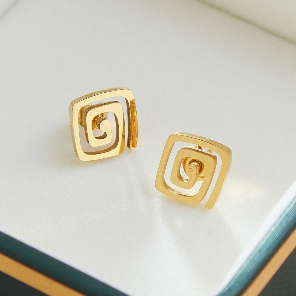 CHIC SPIRAL STUD EARRINGS (PAIR)
