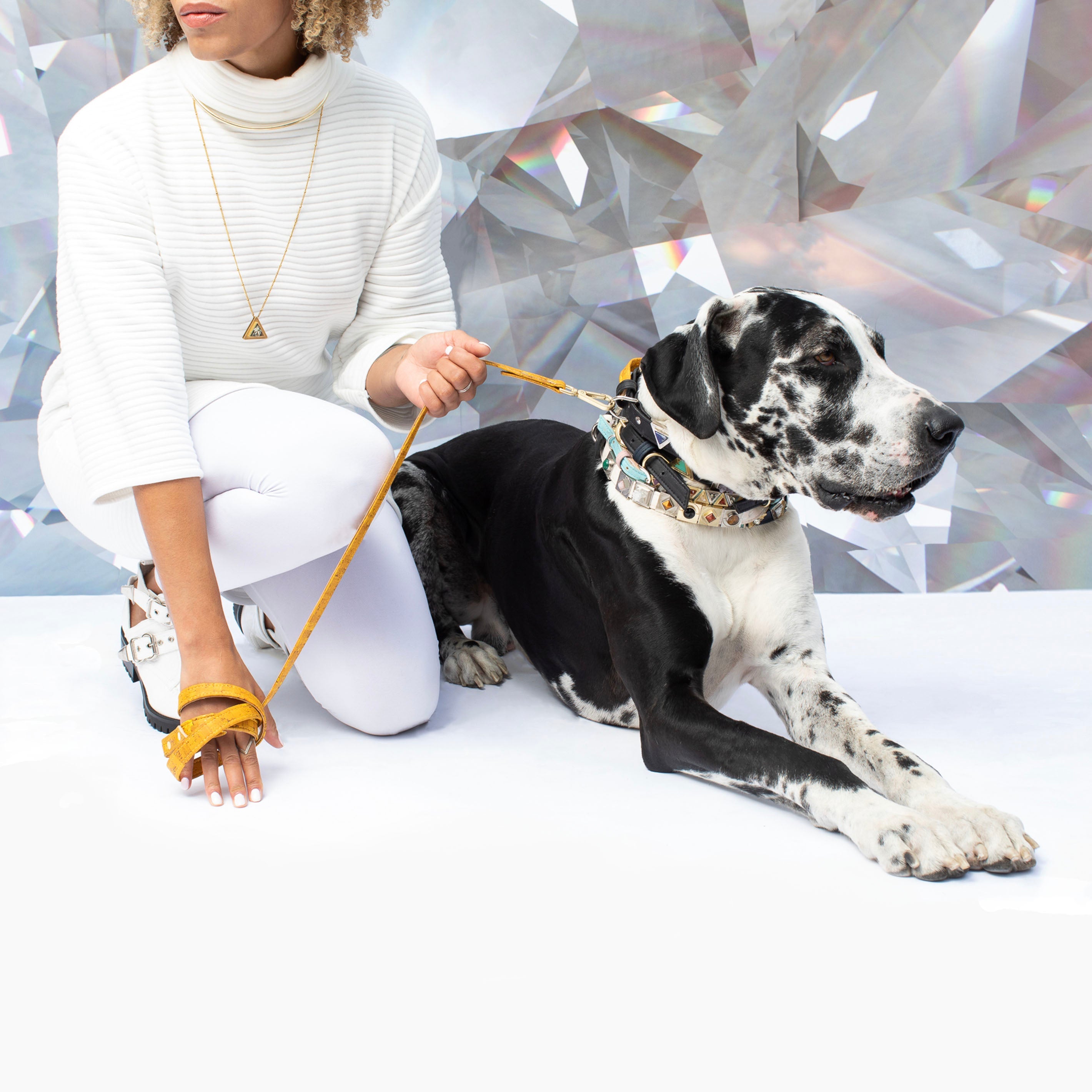 Cloud White Cork Leather Leash