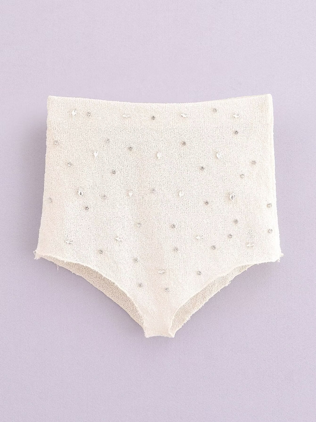 Spring Women Personalized Jewelry Inlaid Bright High Waist Shorts