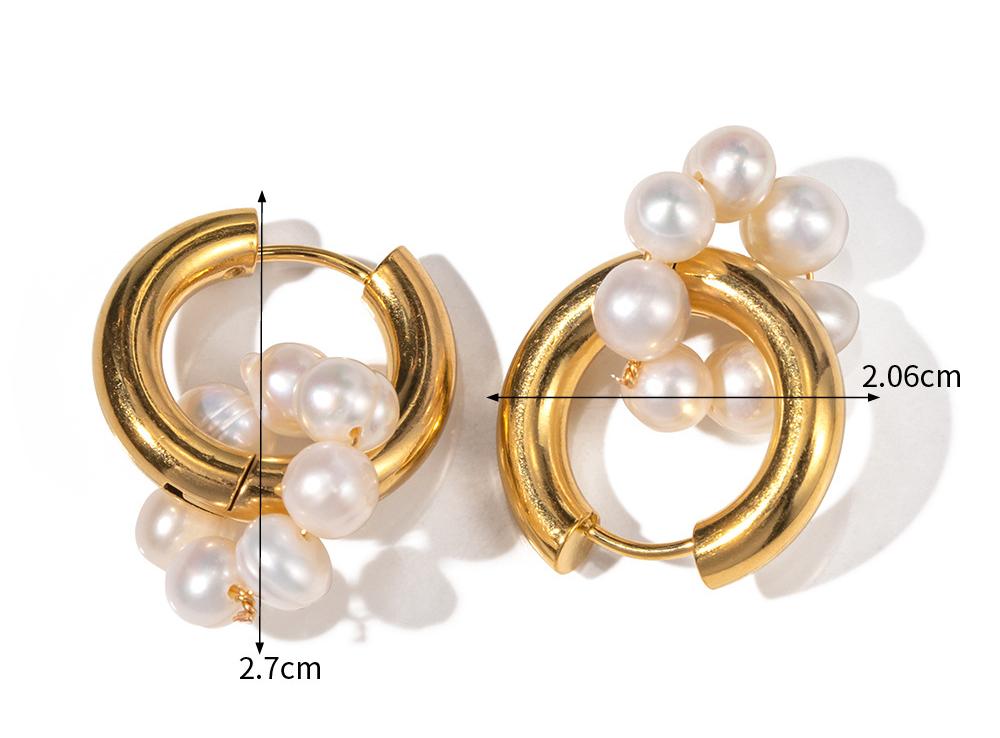 Earrings Wearring 18K Gold Plated Asymmetric Natural Fresh Water Pearl Embellished Ear Ring Earrings Jewelry Accessories