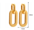 Exaggerated 18K Gold Plated Stainless Steel Chain Earrings Jewelry Advanced Trendy Stylish Earrings Accessories