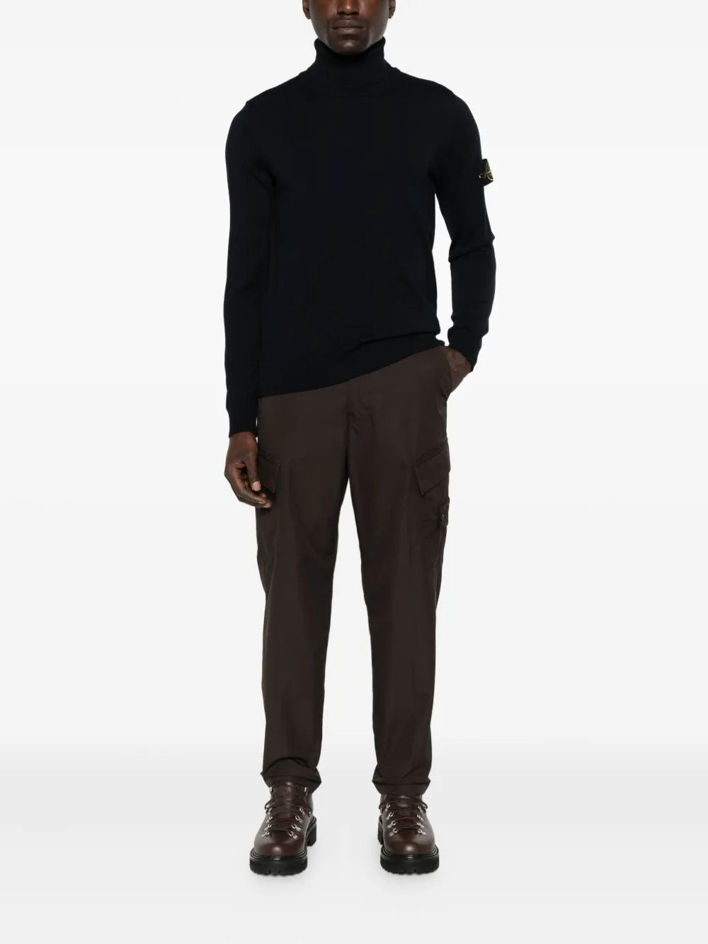 Stone Island Men Ribbed Wool Turtleneck Sweater