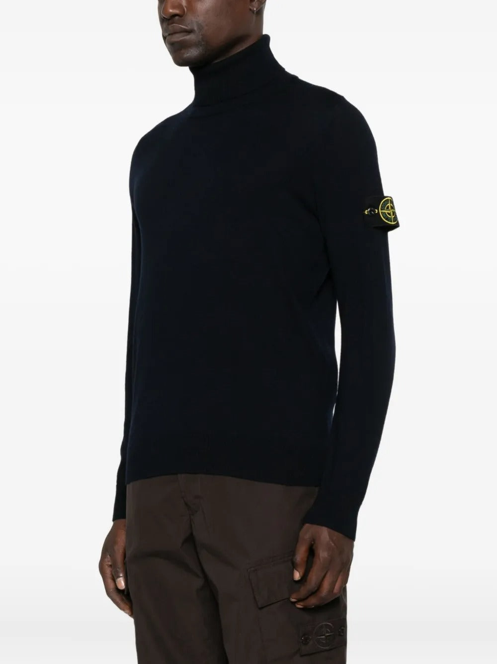 Stone Island Men Ribbed Wool Turtleneck Sweater