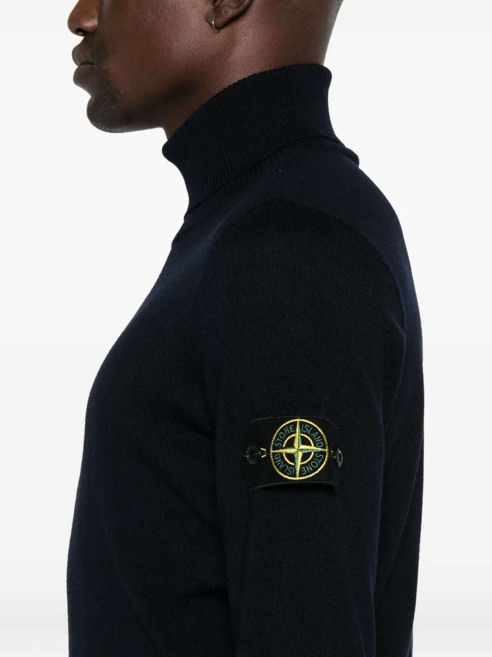 Stone Island Men Ribbed Wool Turtleneck Sweater