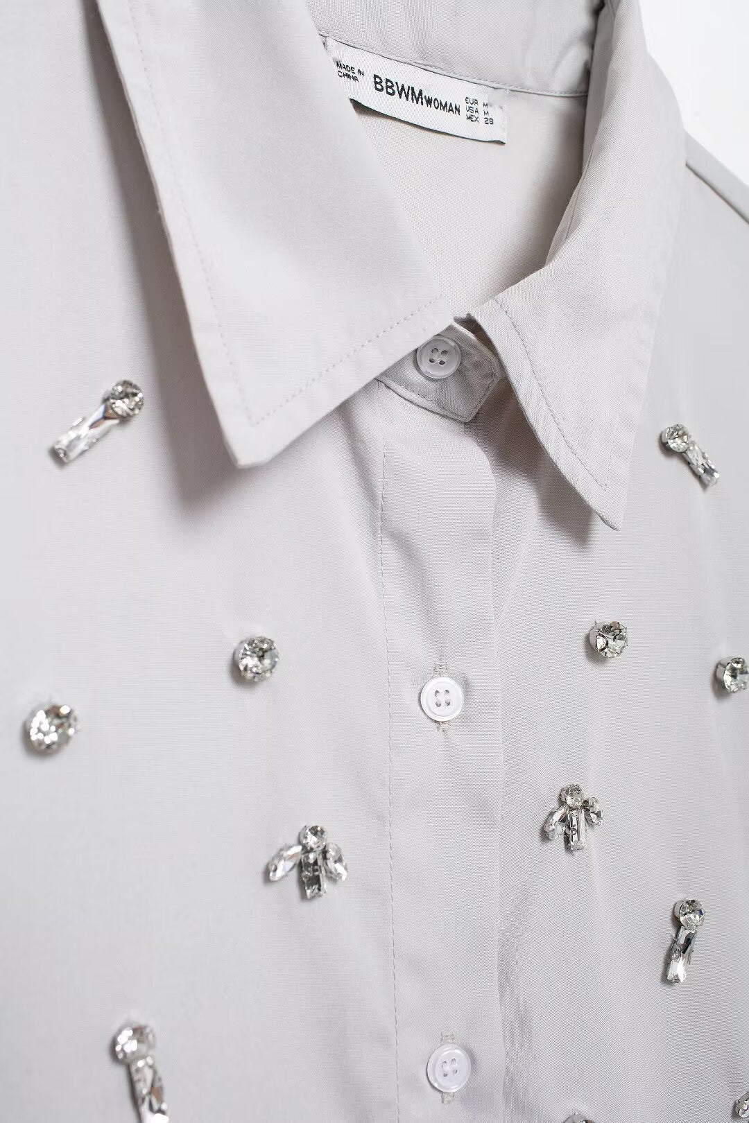 Autumn Artificial Jewelry Decoration Poplin Shirt Casual Shorts Women Suit