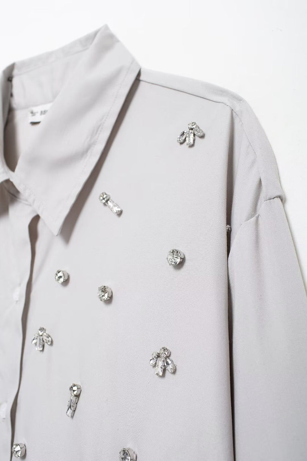 Autumn Artificial Jewelry Decoration Poplin Shirt Casual Shorts Women Suit