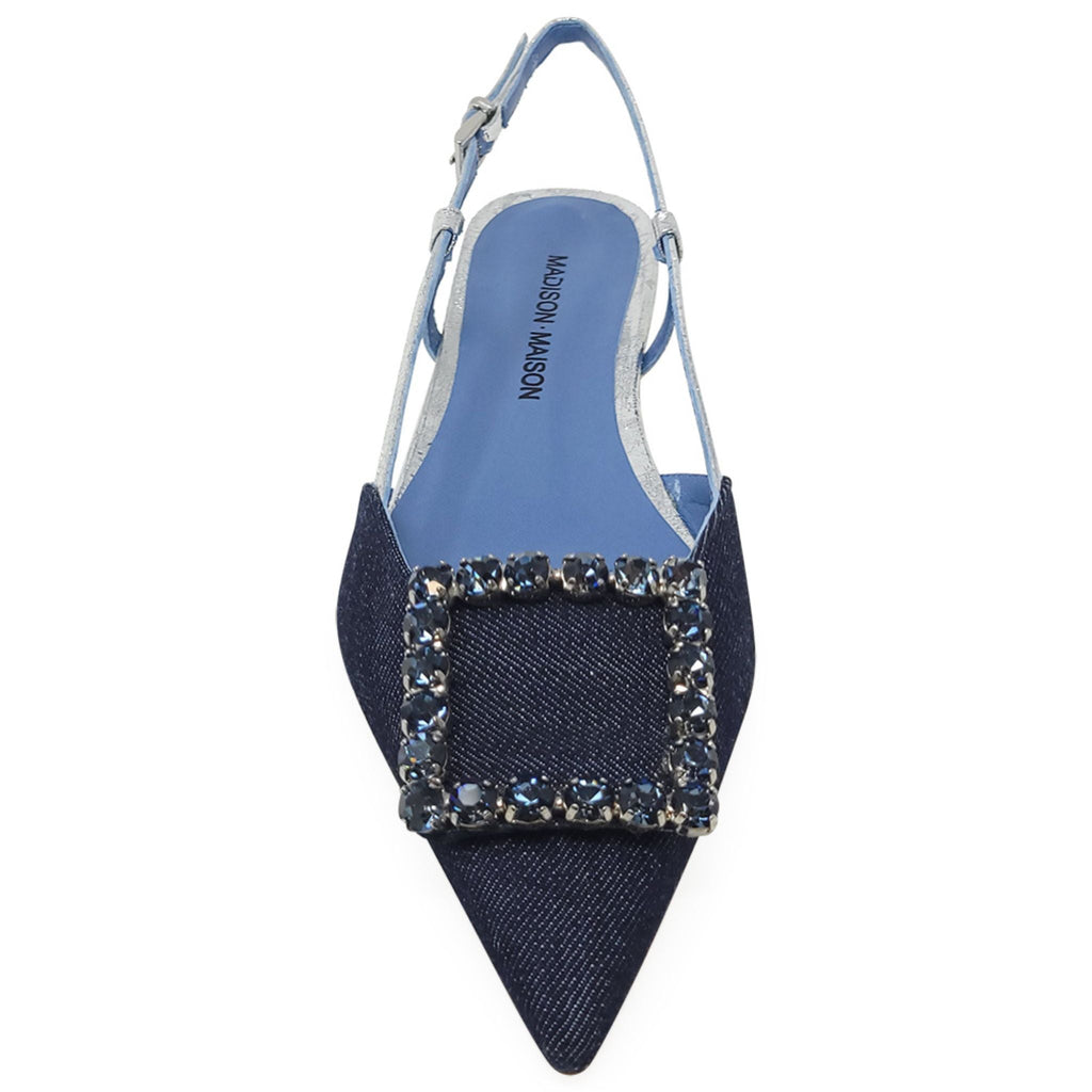 Denim/Silver Sling Back Flat