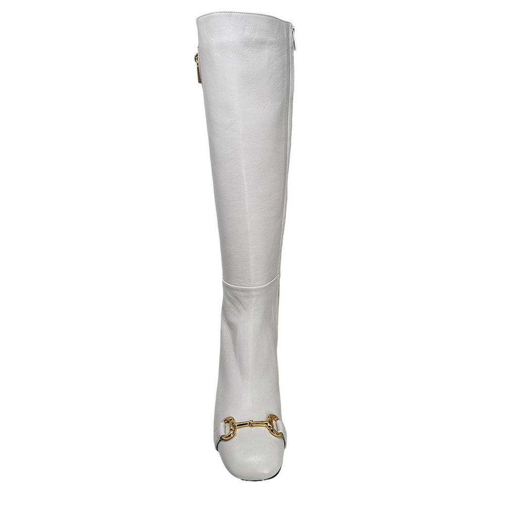 White Tall Lock Boot