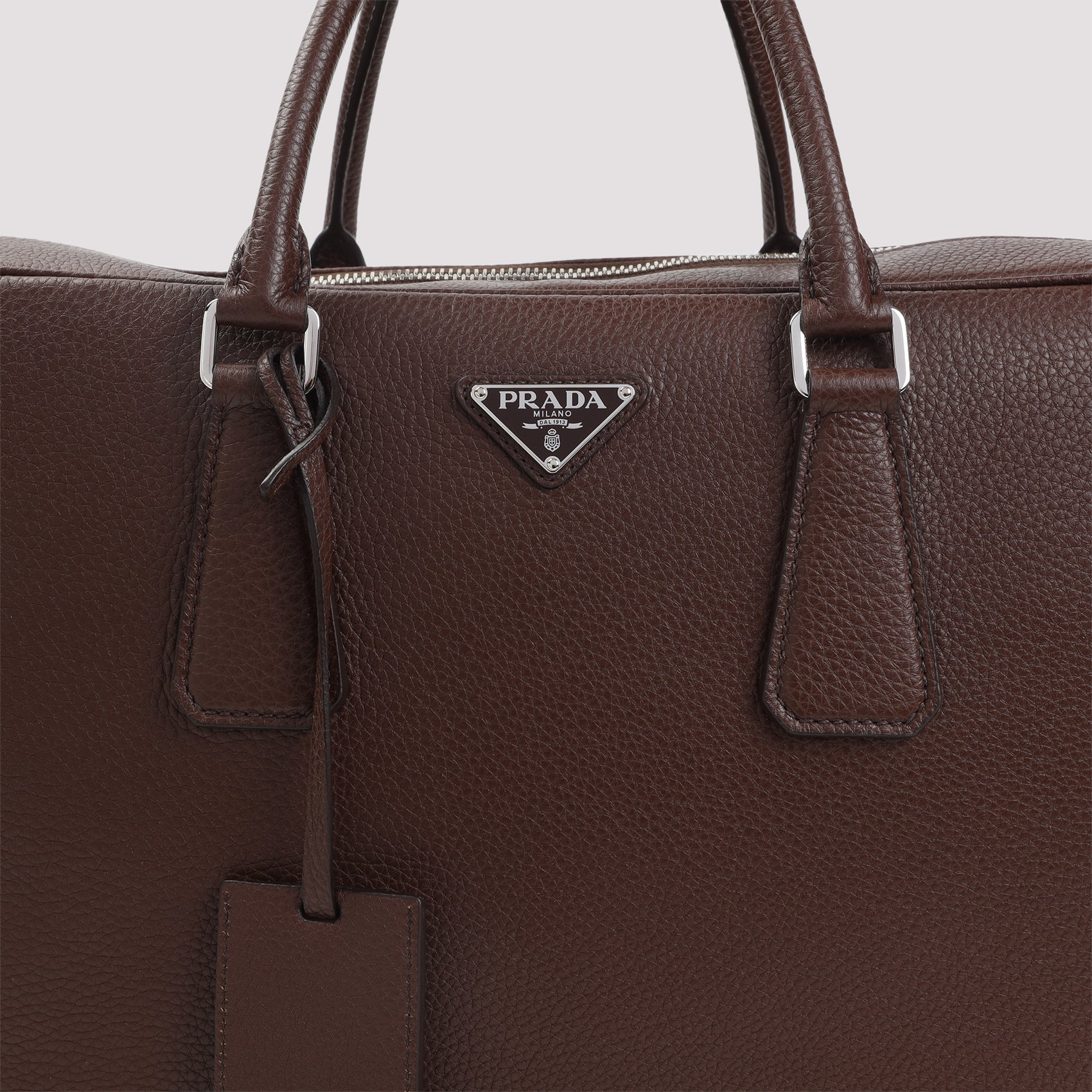 Prada Grained Leather Tote Bag Unisex
