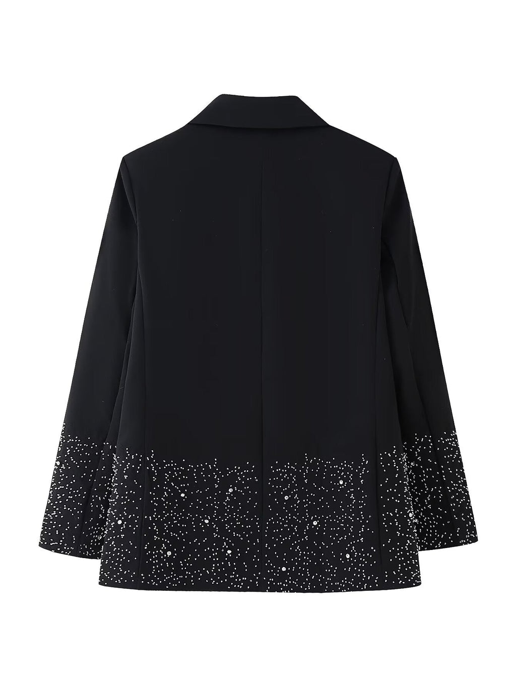 Spring Women Casual Artificial Jewelry Inlaid Embroidered Blazer High Waist Shorts Set