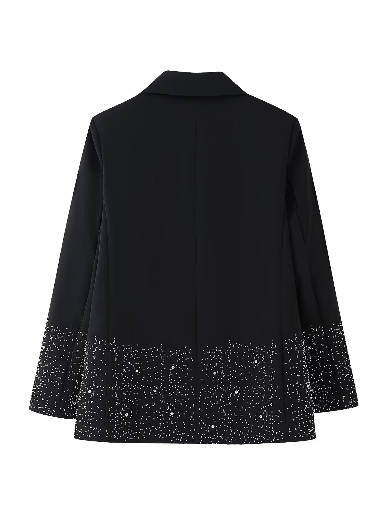 Spring Women Casual Artificial Jewelry Inlaid Embroidered Blazer High Waist Shorts Set