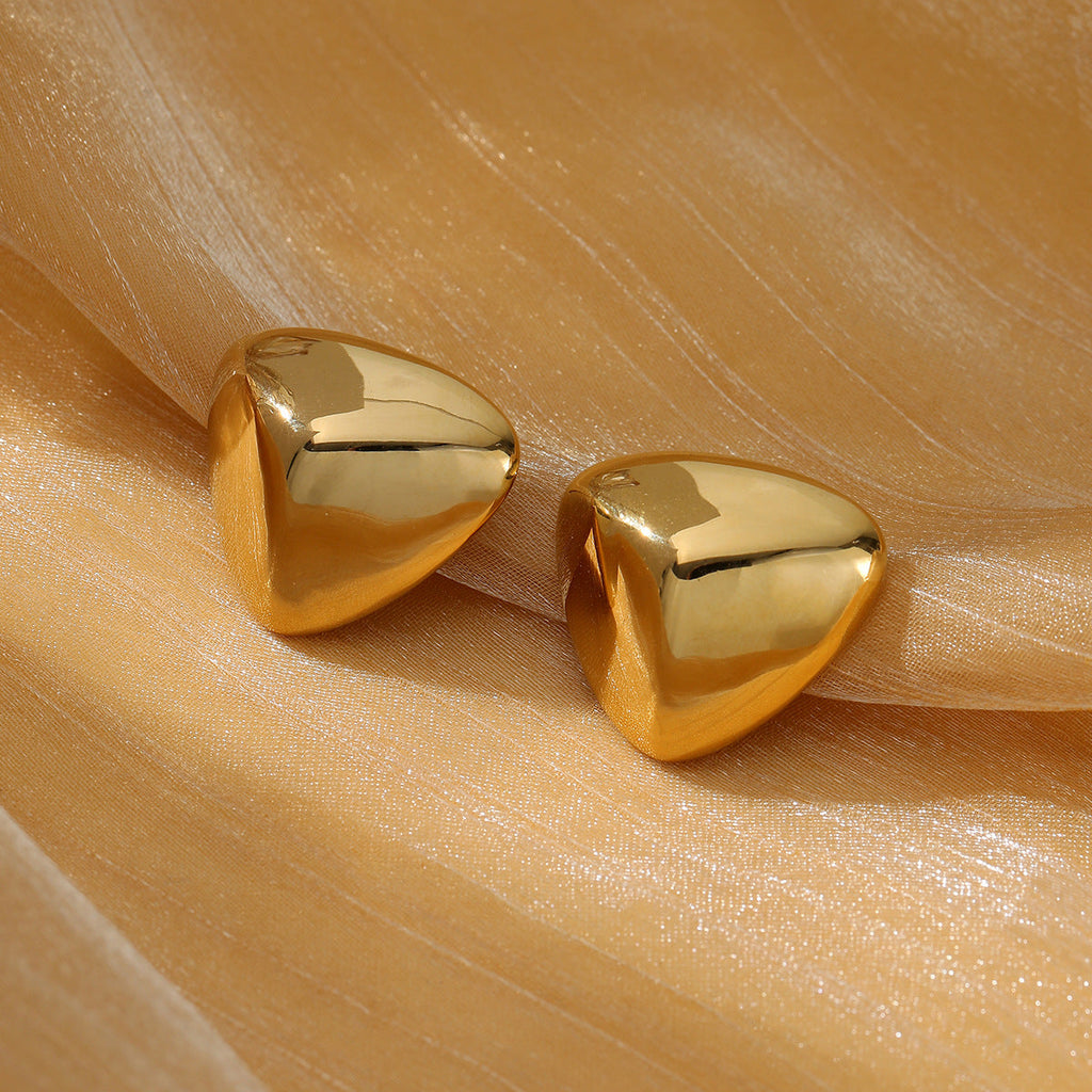 Simple Internet Celebrity Non Fading Lovely Titanium Steel Earrings 18K Gold Stainless Steel High Grade All Match Earrings