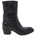 Black Leather Mid Calf Boot