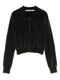 Alexander Wang Women Cotton-Blend Chenille Cropped Polo Cardigan