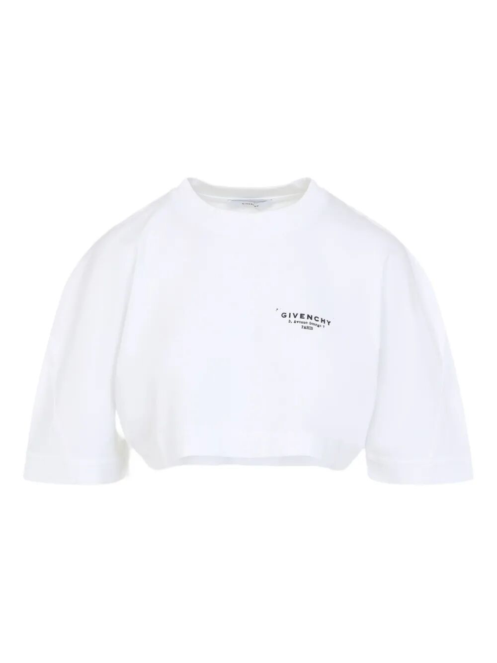 Givenchy Women Cropped Fit T-Shirt In Cotton With Givenchy Stamp Print