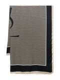 Saint Laurent Men Cassandre Striped Semi-Sheer Stole In Silk Charmeuse