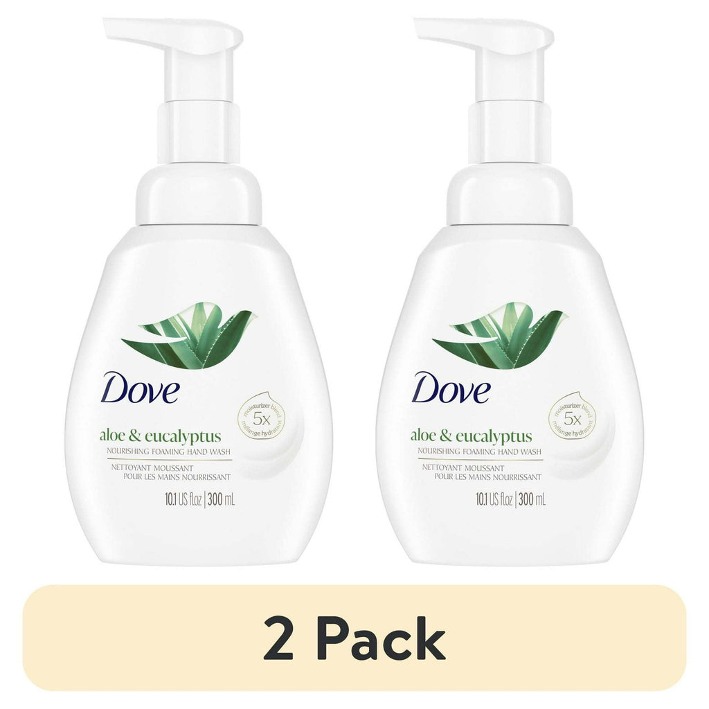 (2 pack) D ove Nourishing Women's Foaming Hand Soap All Skin Aloe & Eucalyptus, 10.1 oz