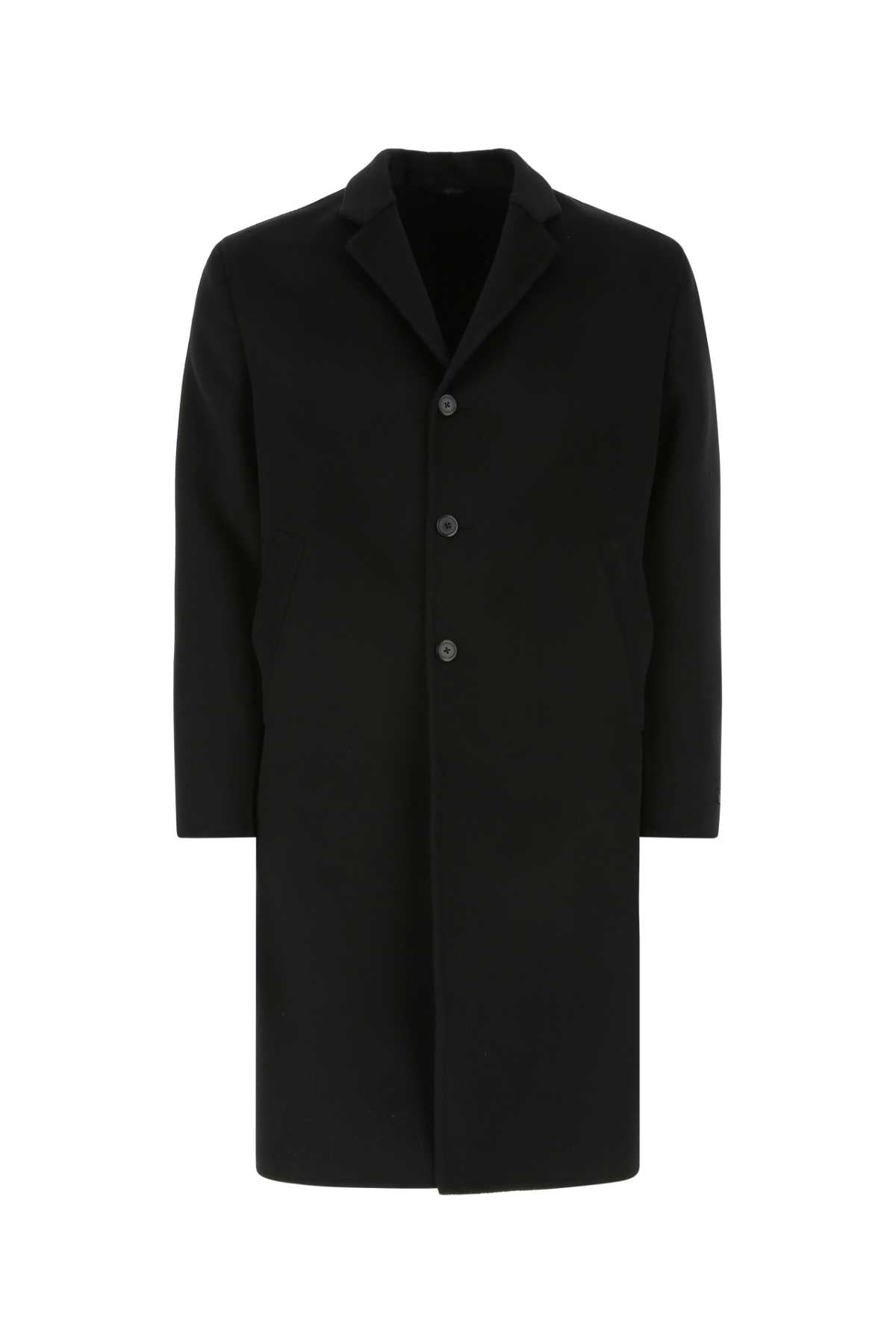 Prada Men Black Wool Blend Coat