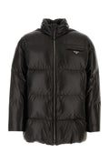 Prada Men Black Nappa Leather Down Jacket