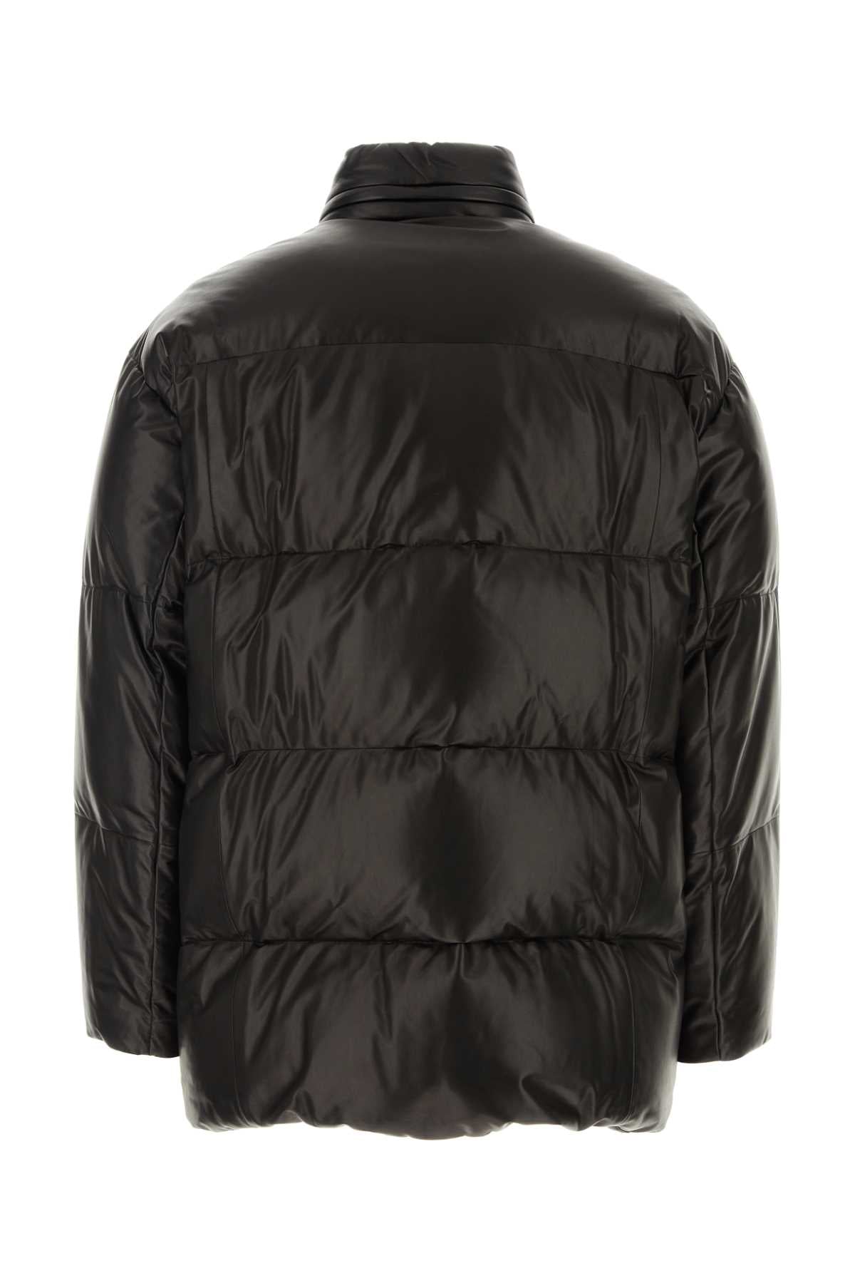 Prada Men Black Nappa Leather Down Jacket