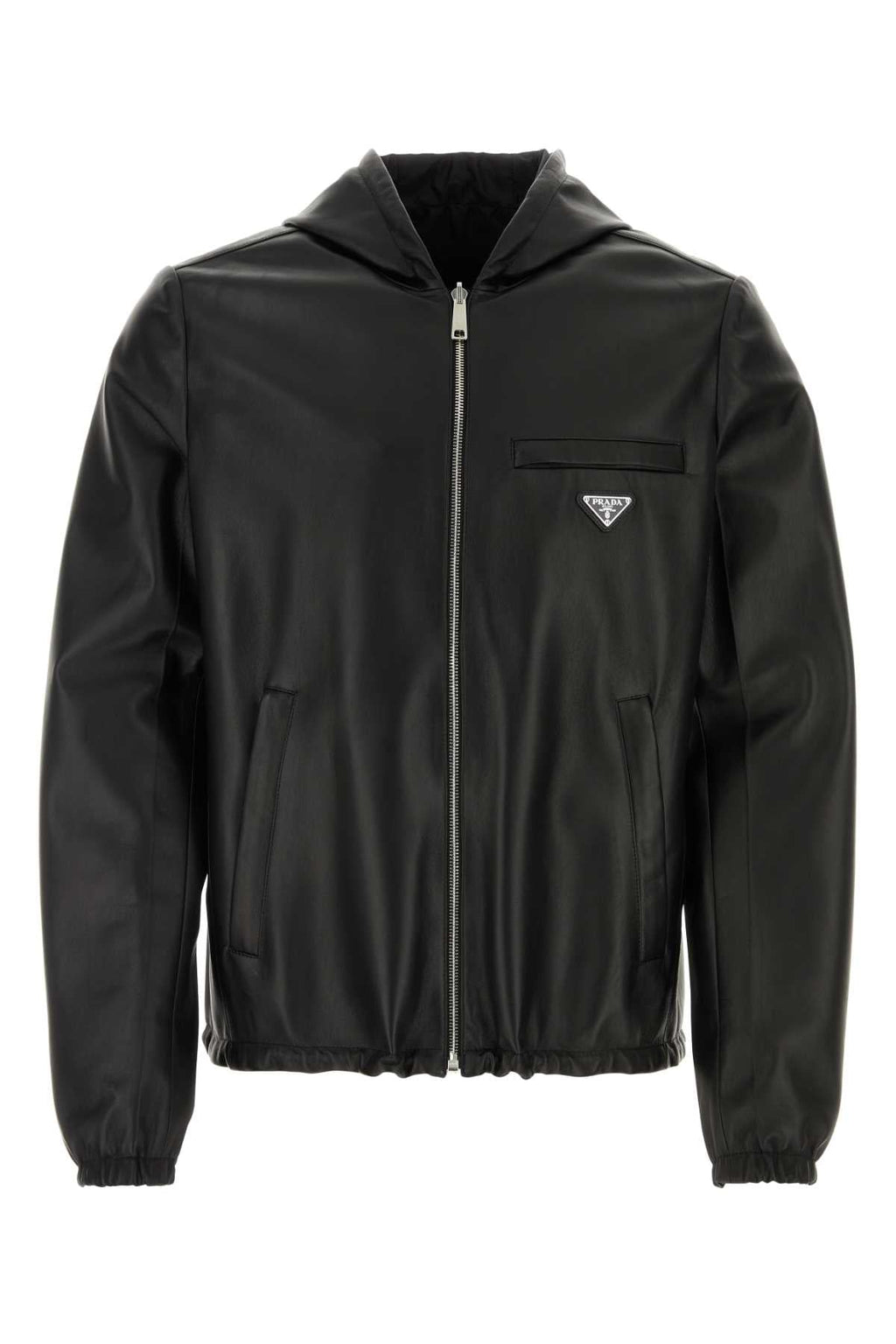 Prada Men Black Nappa Leather Reversible Jacket