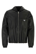 Prada Men Black Nappa Leather Reversible Jacket