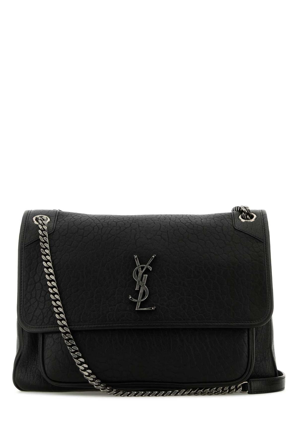 Saint Laurent Women Black Leather Large Niki Bag