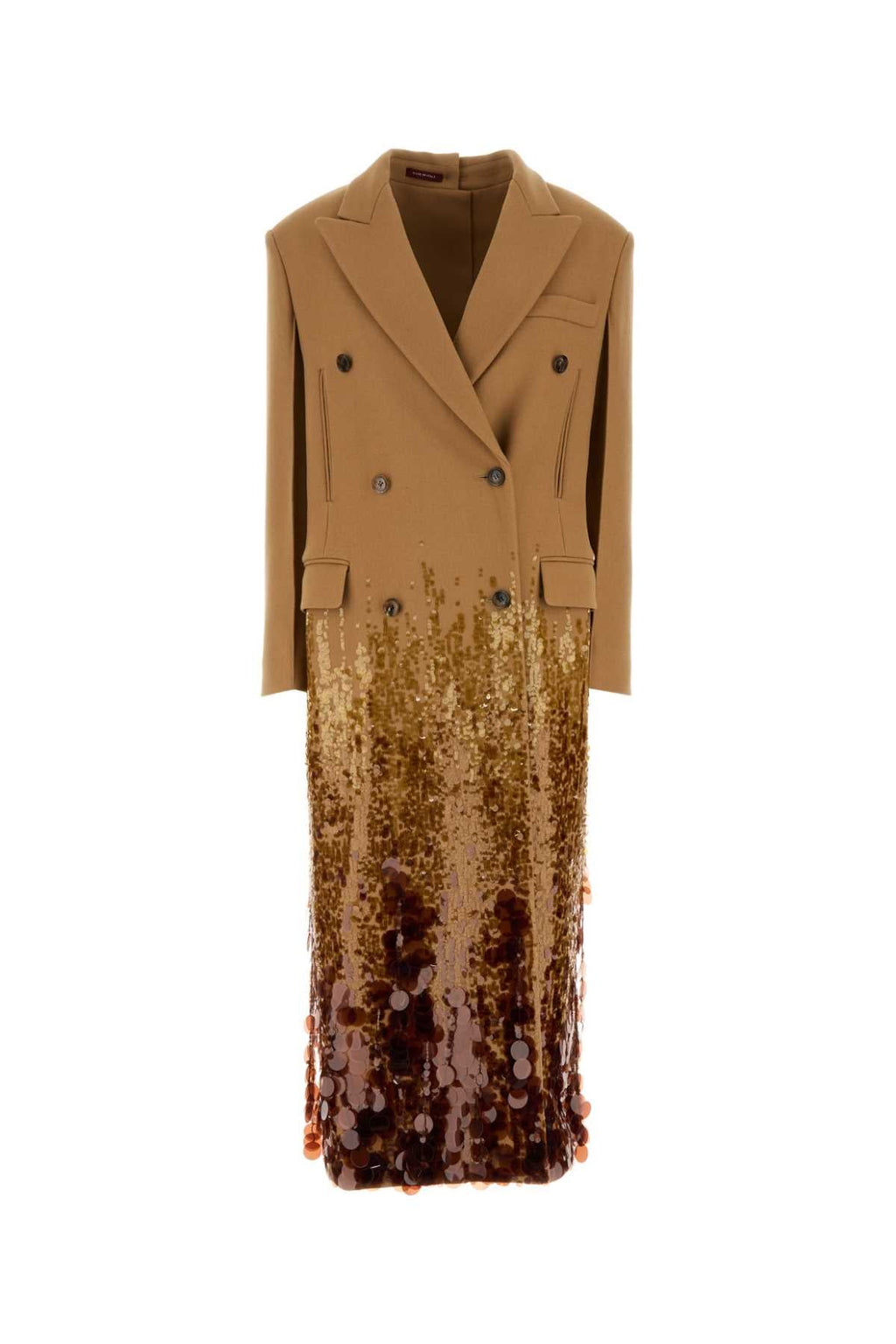 Gucci Women Camel Wool Coat