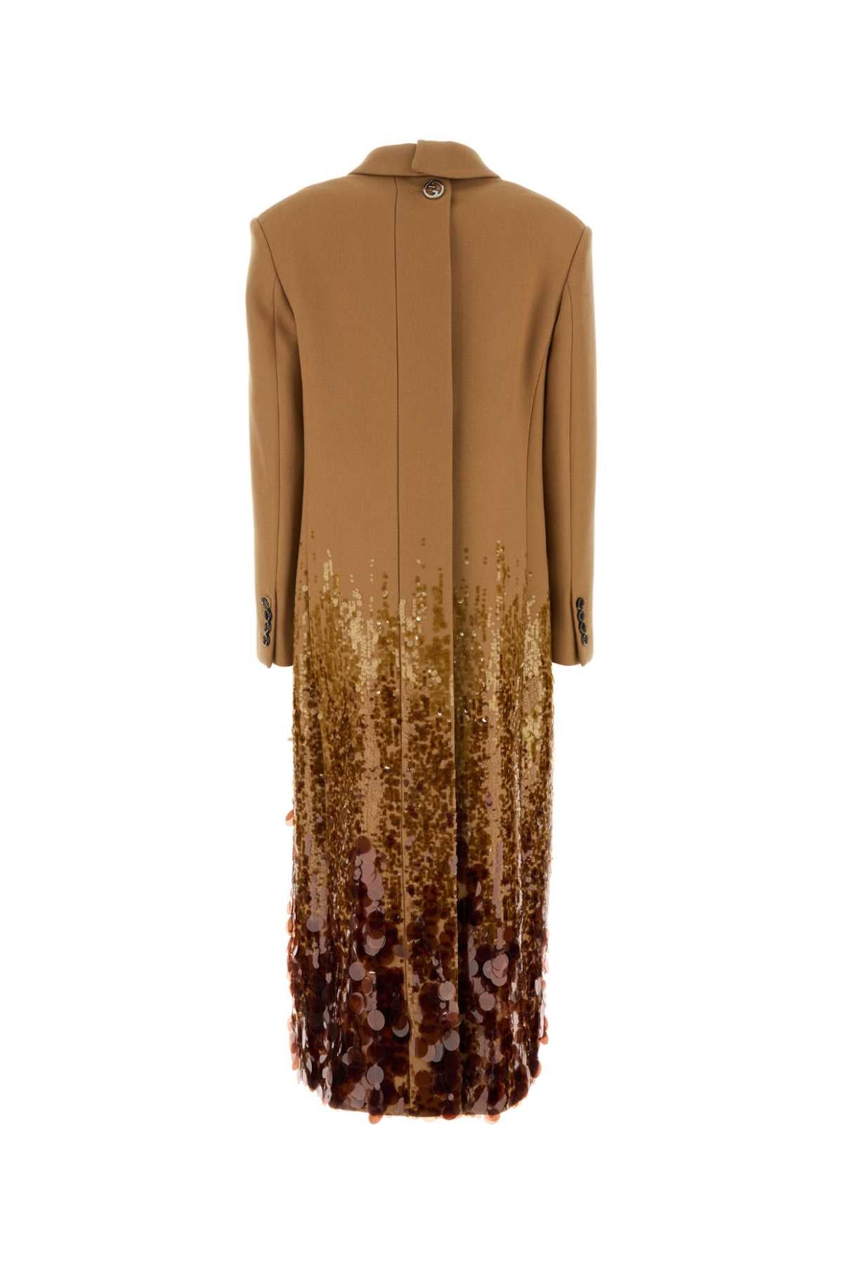 Gucci Women Camel Wool Coat