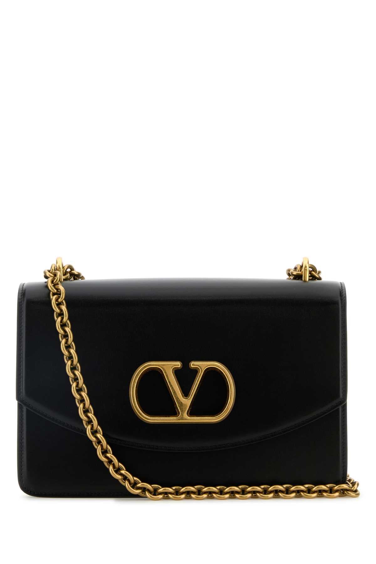 Valentino Garavani Women Black Leather Vain Shoulder Bag