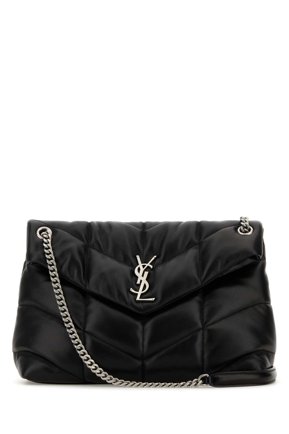 Saint Laurent Women Black Nappa Leather Medium Puffer Shoulder Bag