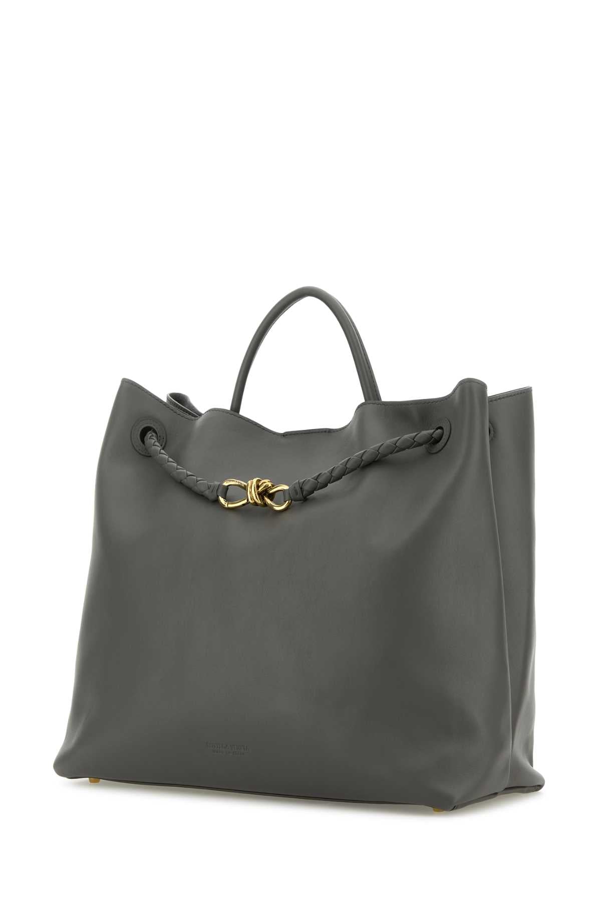 Bottega Veneta Women Dark Grey Leather Large Andiamo Shopping Bag