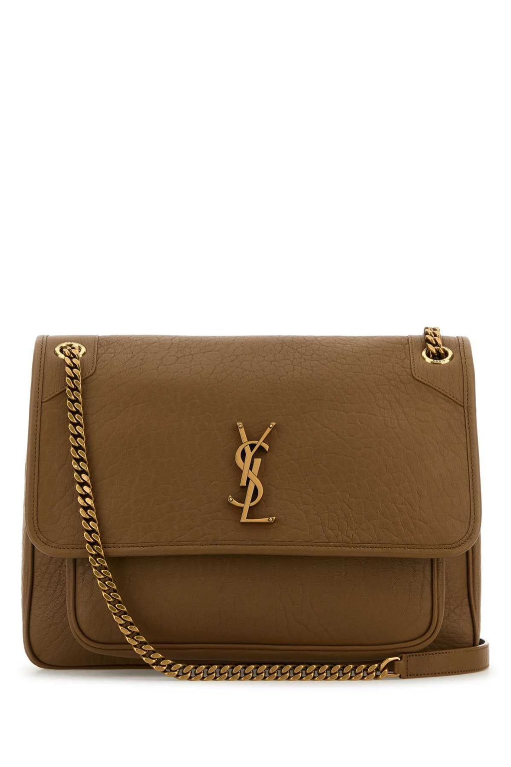Saint Laurent Women Camel Leather Large Niki Bag