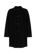 Prada Men Black Cashmere And Wool Coat