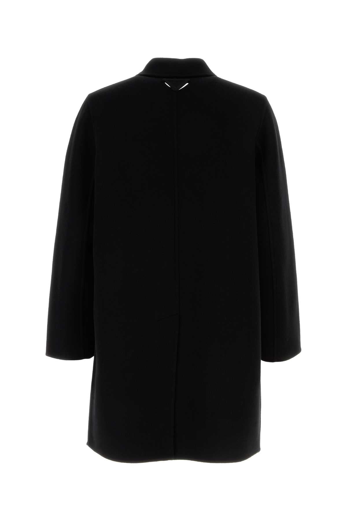 Prada Men Black Cashmere And Wool Coat
