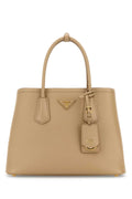 Prada Women Sand Leather Small Double Handbag