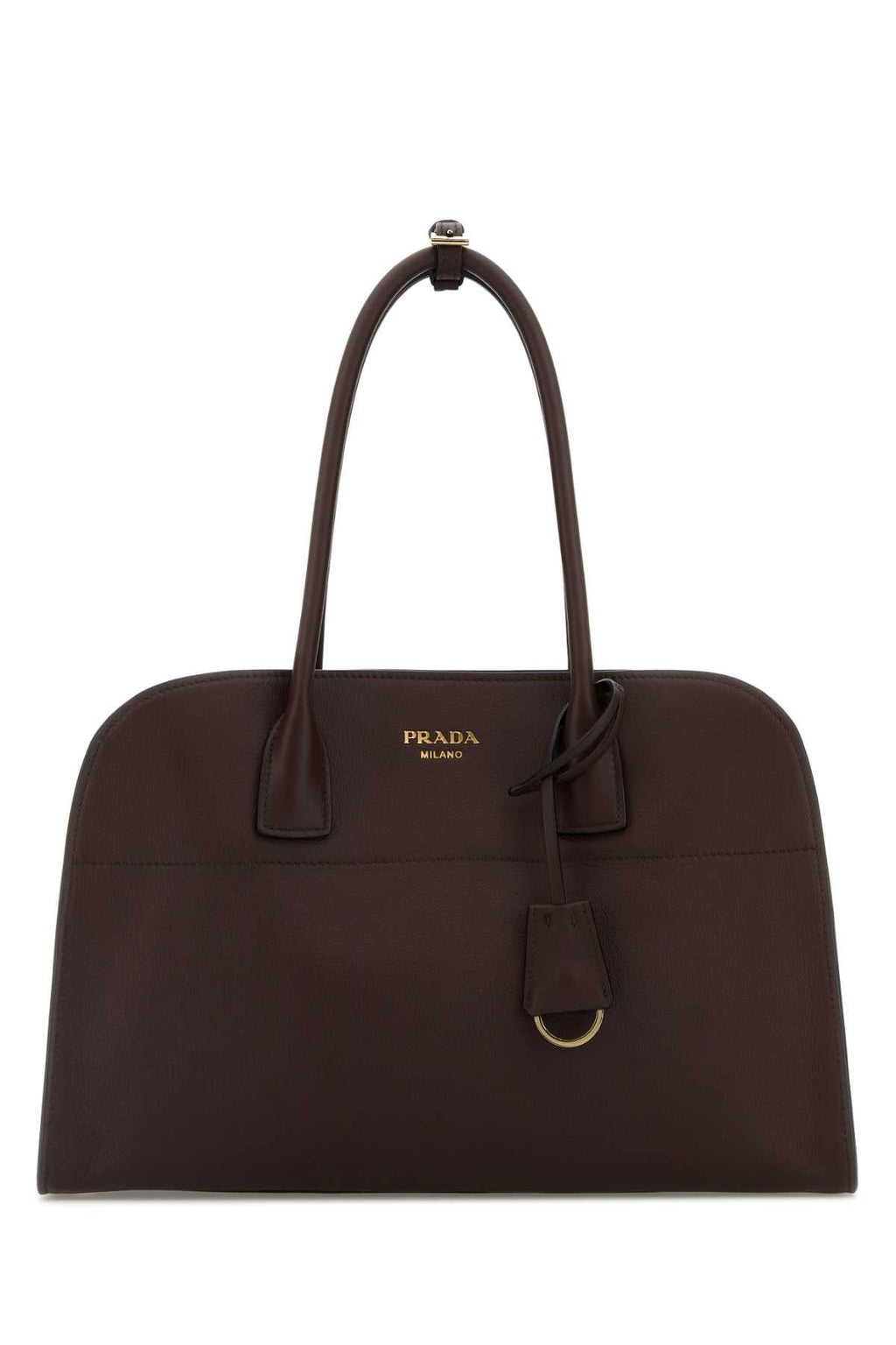 Prada Women Aubergine Leather Medium Shopping Bag