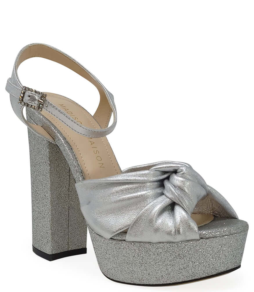 Marilu Silver Glitter Platform Heel