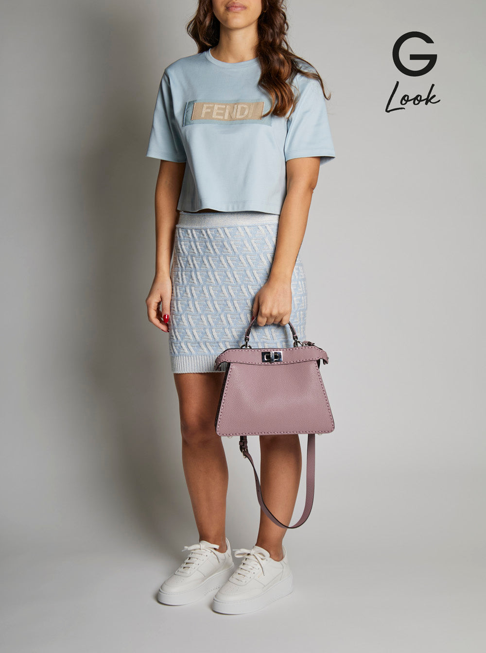 Fendi Women 'Peekaboo Iseeu Small' Pink Handbag With Shoulder Strap In Leather Woman